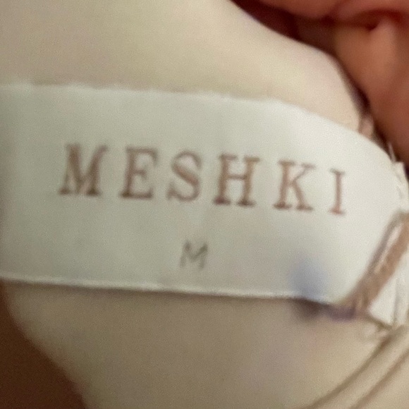 NWT MESHKI Malia Slinky Ruched Maxi Dress in Ivory - Size M - Picture 5 of 7